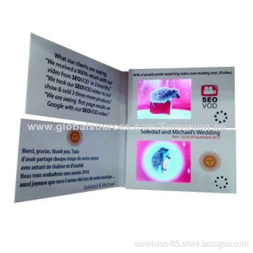 Video Business Cards with LCD Screen, Built-in 128MB NAND Flash